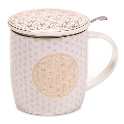 Ενα υπέροχο δώρο! Tea Infuser-Κούπα Flower of Life.Υλικό:Πορσελάνη Περιεκτικότητα:400ml. - mykarma.gr