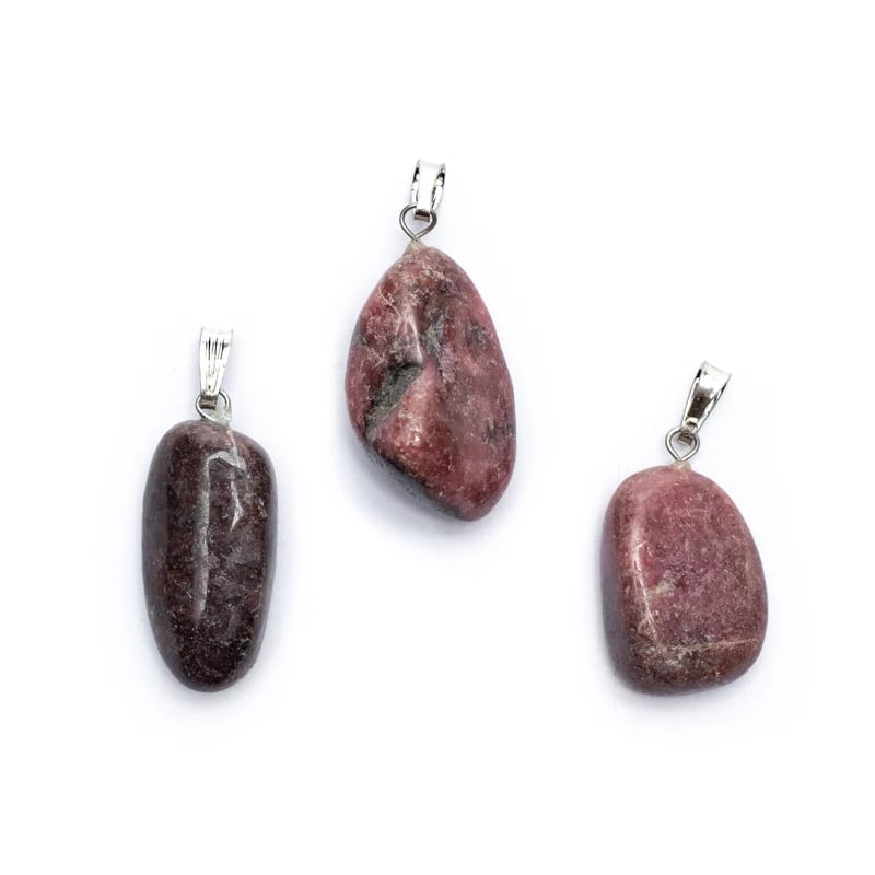 Κρεμαστό Μενταγιόν από Ροδονίτη (Rhodonite).Διαστάσεις: 2 εκ.(Η συσκευασία περιέχει 1 τεμάχιο) - mykarma.gr