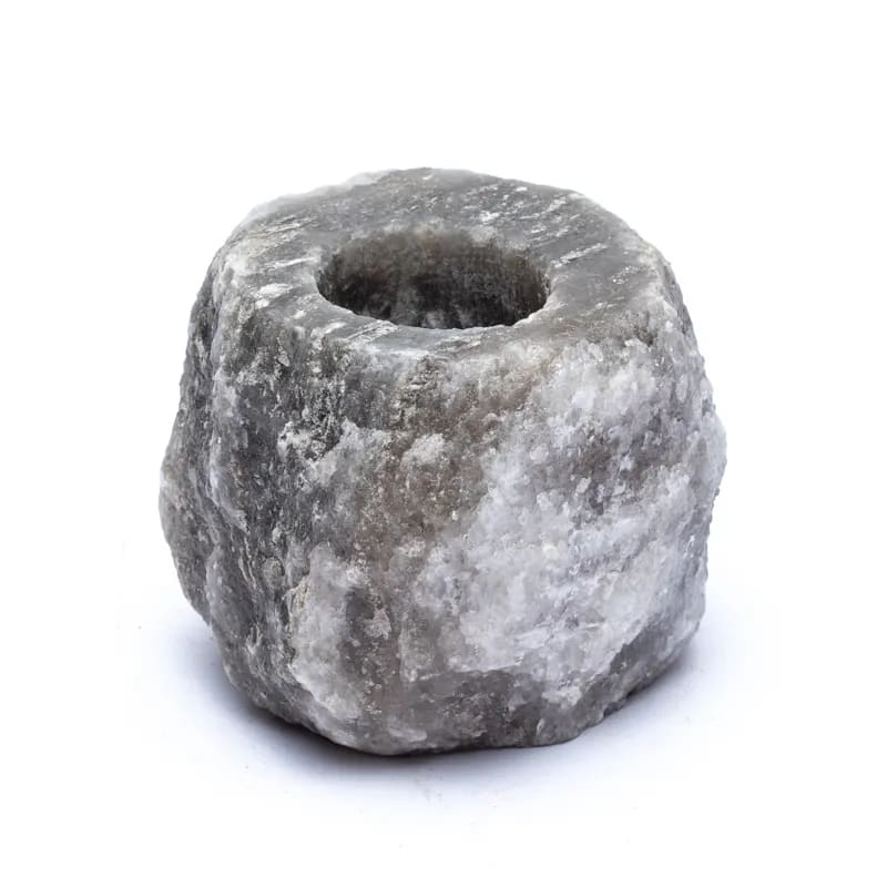 Φωτιστικό για ρεσώ από αλάτι Ιμαλαίων -γκρι - Salt Lamp. ± 600-1000gr - mykarma.gr