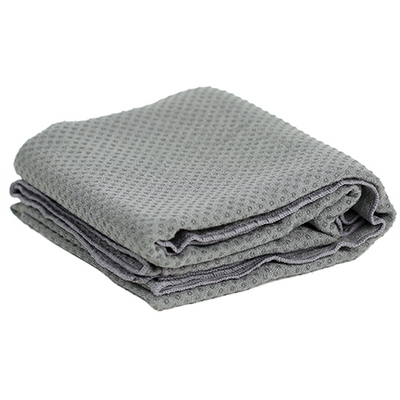 Yoga Towel-Πετσέτα -αντιολισθητική-επικάλυψη Silicone - γκρι + θήκη.Βάρος: 500 g.Διαστάσεις: 183 × 65 εκ. - mykarma.gr