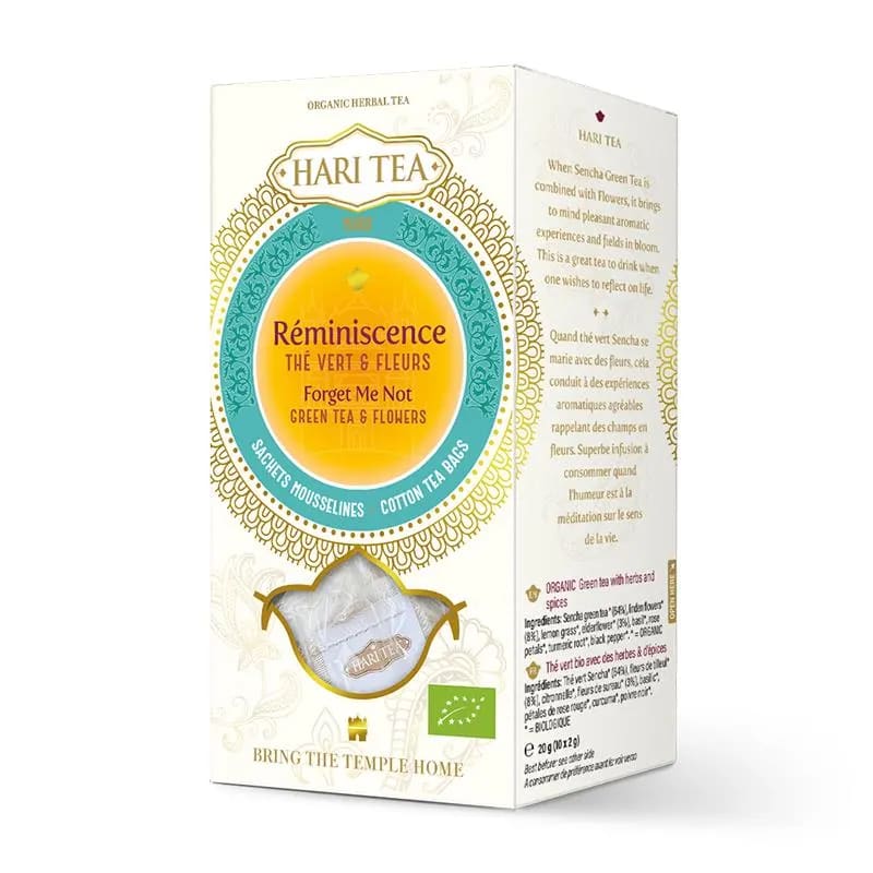 Organic Hari Tea Green Tea & Flowers - 10 x 2 g  ΣΑΚΟΥΛΑΚΙΑ Τσάι Πράσινο Τσάι με Λουλούδια για Ανασκόπηση Γεγονότων - περιέχει καφεΐνη - mykarma.gr