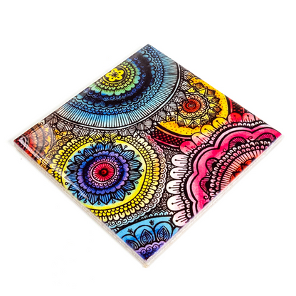 Κεραμικά σουβέρ Mandala σετ των 4.Διαστάσεις:10x10x0,5cm. - mykarma.gr
