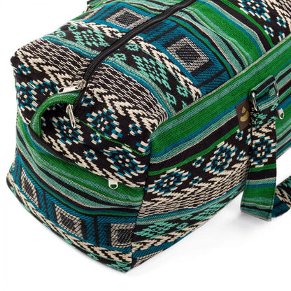 Bodhi Yoga Kit Mat Bag Ethno - Τσάντα Μεταφοράς για στρώμα - βαμβάκι - μαύρο/άσπρο/πράσινο . Διαστάσεις 63cm x 20cm x 23cm - mykarma.gr