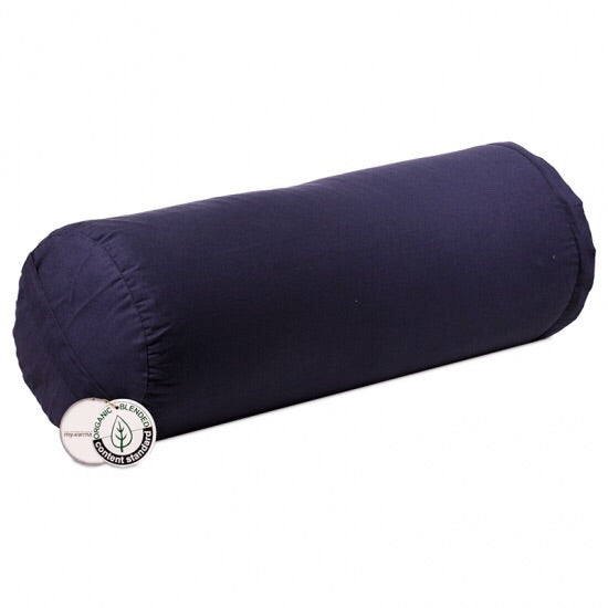 Στρογγυλό μαξιλάρι Bolster - σκούρο μπλε - Οργανικό βαμβάκι γεμάτο με φαγόπυρο. Διαστάσεις: 60 × 16 εκ - mykarma.gr