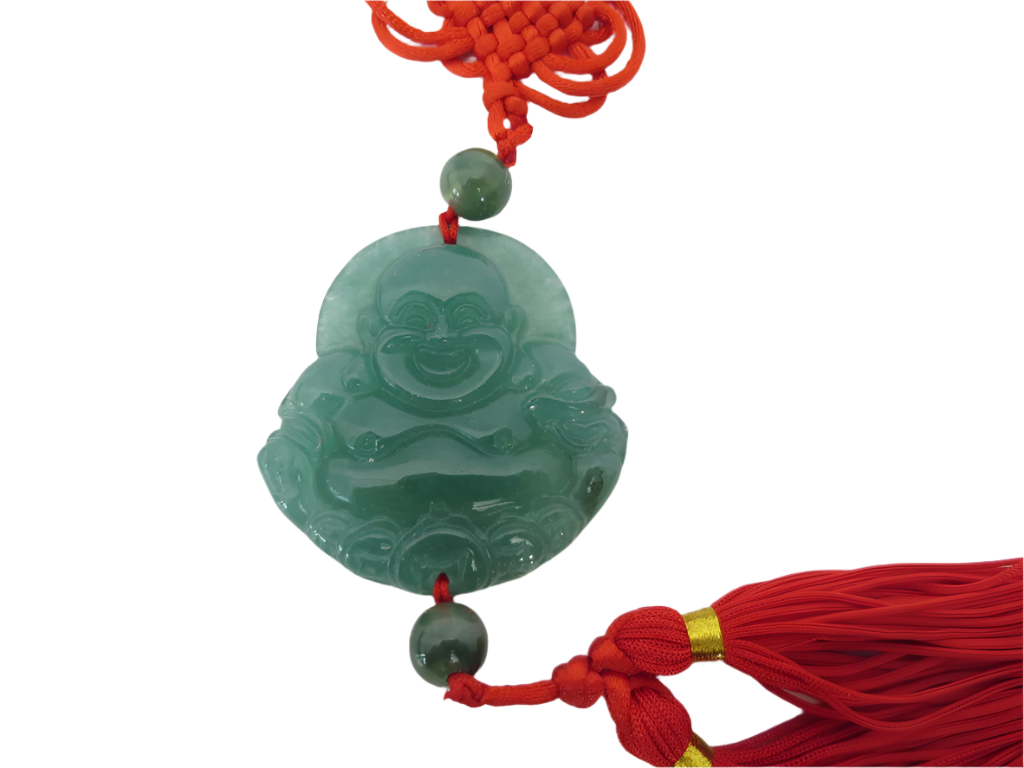 Feng Shui Γούρι -Κρεμαστό με τον Βούδα της Ευτυχίας & Τυχερό Κόμπο.Διαστάσεις: 33 x 4,5 cm. - mykarma.gr