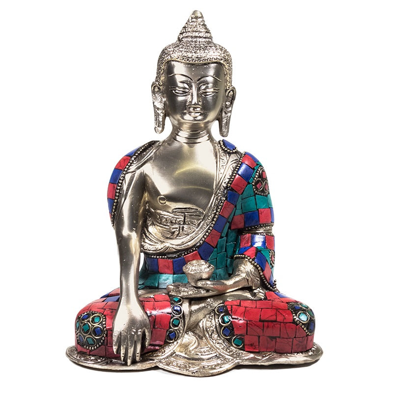 Βούδα Shakyamuni  με διακόσμηση ψηφιδωτού.Βάρος: 2400gr.Διαστάσεις: 20 cm - mykarma.gr