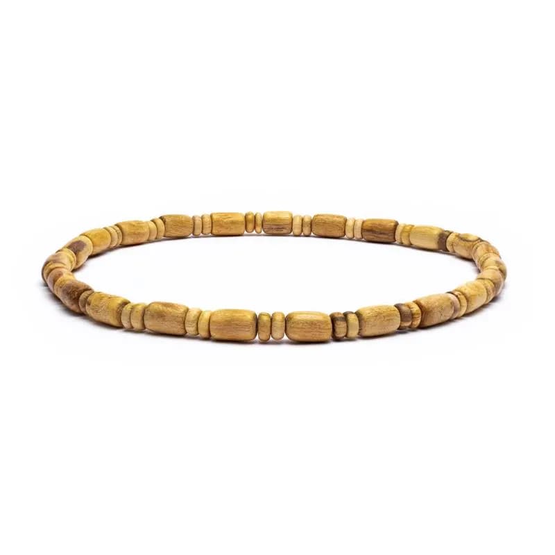 Ελαστικό κολιέ Palo Santo Χάντρες : ± 1 cm Διαστάσεις : ± 26 cm - mykarma.gr