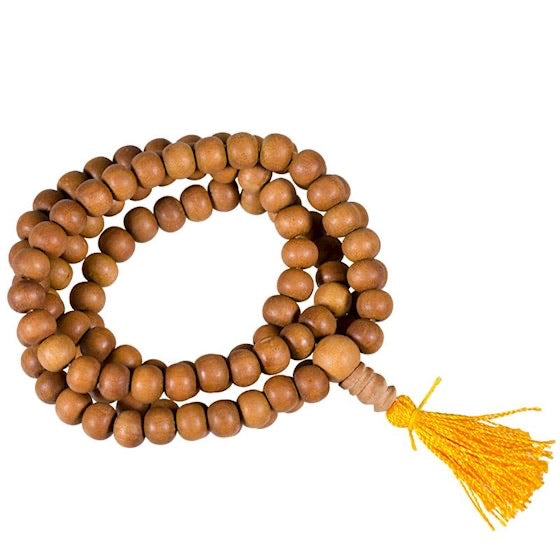 Mala Sandalwood 108 χάντρες Διαστάσεις: 0,8 cm - mykarma.gr
