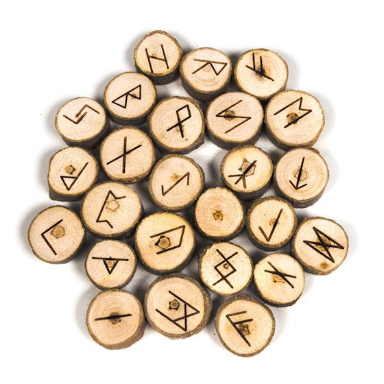 Runes Oracle Game-Σετ από 25 ξύλινα Ρουνάκια για Μαντεία σε σακούλα από βαμβάκι-δεν περιέχει επεξηγηματικό φυλλάδιο. - mykarma.gr