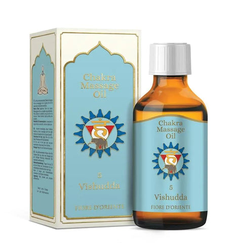 Chakra 5 Vishuddha Massage Oil - Λάδι Μασάζ για την εξισορρόπηση του 5ο Τσάκρα - με αιθέριο έλαιο  100 ml - mykarma.gr