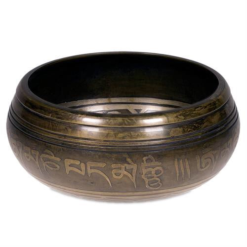 Θεραπευτικό μεταλλικό Buddha Singing Bowl - Βούδας διακοσμημένος και σκαλισμένος. Βάρος: 550 g. Διαστάσεις: 11 εκ - mykarma.gr