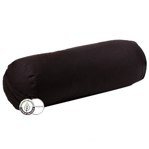 Στρογγυλό μαξιλάρι Bolster - μαύρο - Οργανικό βαμβάκι γεμάτο με φαγόπυρο. Διαστάσεις: 60 × 16 εκ - mykarma.gr