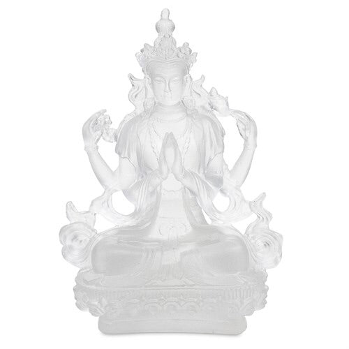 Κρυστάλλινο άγαλμα του Βούδα Chenrezig-Βούδας της συμπόνιας,αγάπης & καλοσύνης. Μέγεθος 12cm. - mykarma.gr
