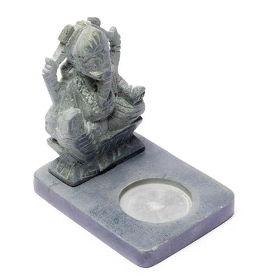 Άγαλμα Ganesh απο Σαπουνόπετρα με βάση ρεσώ 11cm - mykarma.gr