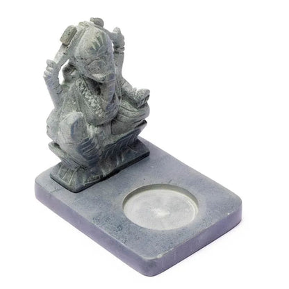 Άγαλμα Ganesh απο Σαπουνόπετρα με βάση ρεσώ 11cm - mykarma.gr