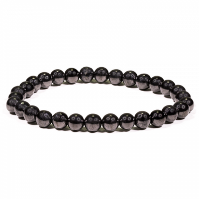 Βραχιόλι ελαστικό  Shungite  Διαστάσεις 19cm Χάντρες ± 6mm. - mykarma.gr