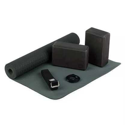 Bodhi Yoga Sets - Yoga Set Flow Black - Στρώμα 183 x 60 cm 5 mm & 2 Block 22,8 x 15  x 7,6 cm & Ιμάντας 2,5 m x 3,8 cm - mykarma.gr