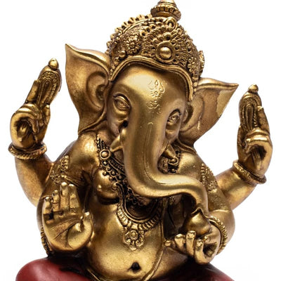 Άγαλμα Ganesh - Θεός της Τύχης - χρώμα χρυσό. Διαστάσεις: 14,3 x 10,5 x 17,7 εκ Βάρος: 500 γρ - mykarma.gr