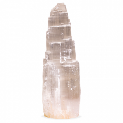 Λάμπα απο Σεληνίτη(Selenite). Διαστάσεις: 25 x 9 εκ.Βάρος:2 κιλά - mykarma.gr