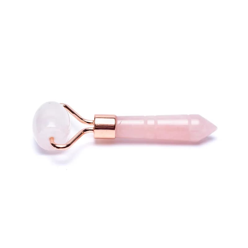 Rose Quartz Acupressure Massage Roller - Ροζ Χαλαζίαlς για μασάζ προσώπου. Διαστάσεις: 8 εκ.Βάρος: 30 γρ - mykarma.gr