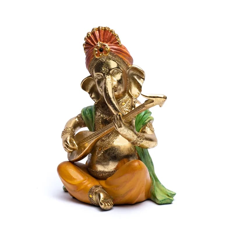 Άγαλμα Ganesh με Sitar  - Θεός της Τύχης. Διαστάσεις: 27 x 21 x 11 εκ Βάρος: 1450 γρ - mykarma.gr