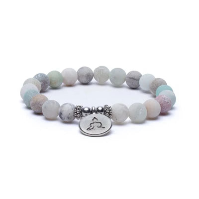 Mala / βραχιόλι με 21 χάντρες από Αμαζονίτη(Amazonite), με Βούδα-ελαστικό.Διαστάσεις: 0,8 cm - mykarma.gr