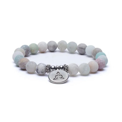 Mala / βραχιόλι με 21 χάντρες από Αμαζονίτη(Amazonite), με Βούδα-ελαστικό.Διαστάσεις: 0,8 cm - mykarma.gr
