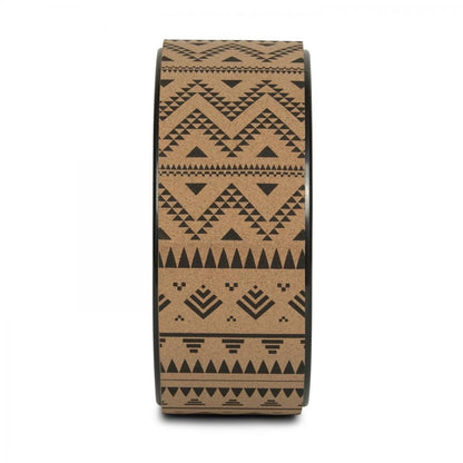 Bodhi - Yoga Wheel Samsara Cork Ethno Black-Τροχός Γιόγκα Block  32cm x 13cm - mykarma.gr