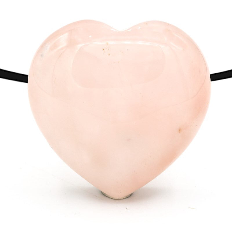 Κρεμαστό κόσμημα-μενταγιόν σε σχήμα καρδιάς-Ροζ Χαλαζίας (δεν περιλαμβάνεται κορδόνι).Διαστάσεις: 2,5 εκ - mykarma.gr