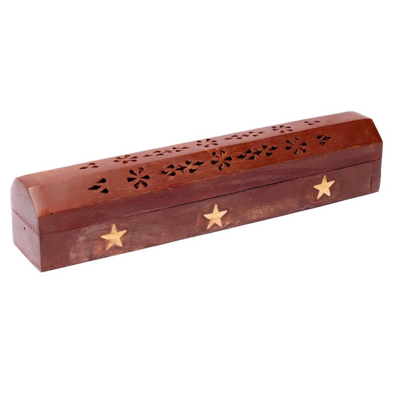 Καυστήρας για Στικ & Κώνους(joss stick)κουτί αποθήκευσης-Αστέρια. Μέγεθος 30cm Υλικό:Ξύλο. - mykarma.gr