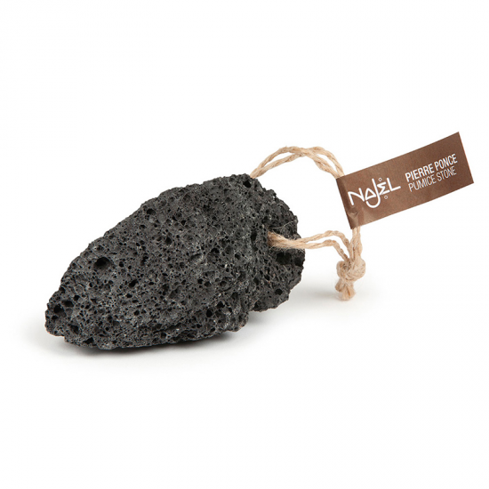 Φυσική πέτρα από ηφαιστιακή Λάβα για απολέπιση - Lava Scrub - μαύρη -με κορδόνι. Διαστάσεις: 9 cm. - mykarma.gr