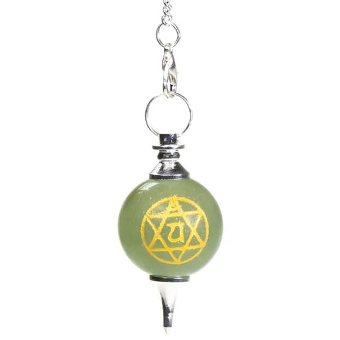 Εκκρεμές(Pendulum) από Πράσινη Αβεντουρίνη (Green Aventurine)-4 Chakra Anahata  16 εκ 22 γρ - mykarma.gr