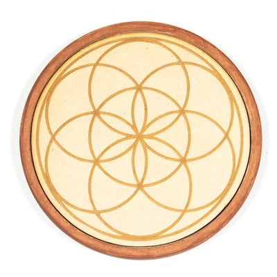 Wood Crystal Grid - Πλέγμα Κρυστάλλων Πλούτου & Αφθονίας-Prosperity.Με 13 ημιπολύτιμους λίθους & ξύλο 15cm. - mykarma.gr