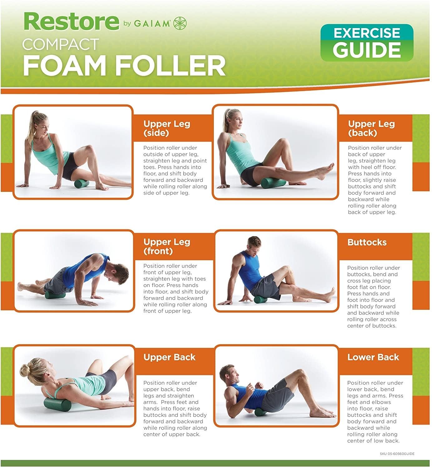 Gaiam Block - Restore Compact Foam Roller - κύλινδρος αφρού για Pilates & μυϊκη θεραπεία  30 x 10cm - mykarma.gr