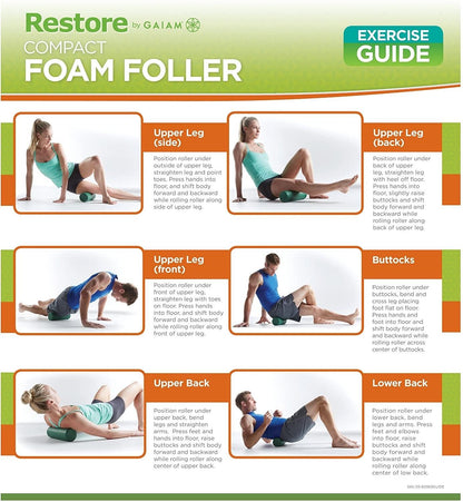 Gaiam Block - Restore Compact Foam Roller - κύλινδρος αφρού για Pilates & μυϊκη θεραπεία  30 x 10cm - mykarma.gr
