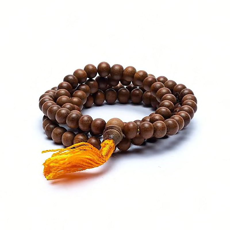 Mala Sandalwood 108 χάντρες Διαστάσεις: 0,8 cm - mykarma.gr