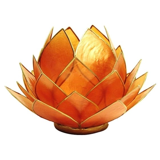 Lotus ατμοσφαιρικό φως Capiz - για ρεσω-πορτοκαλί. 15x15cm - mykarma.gr