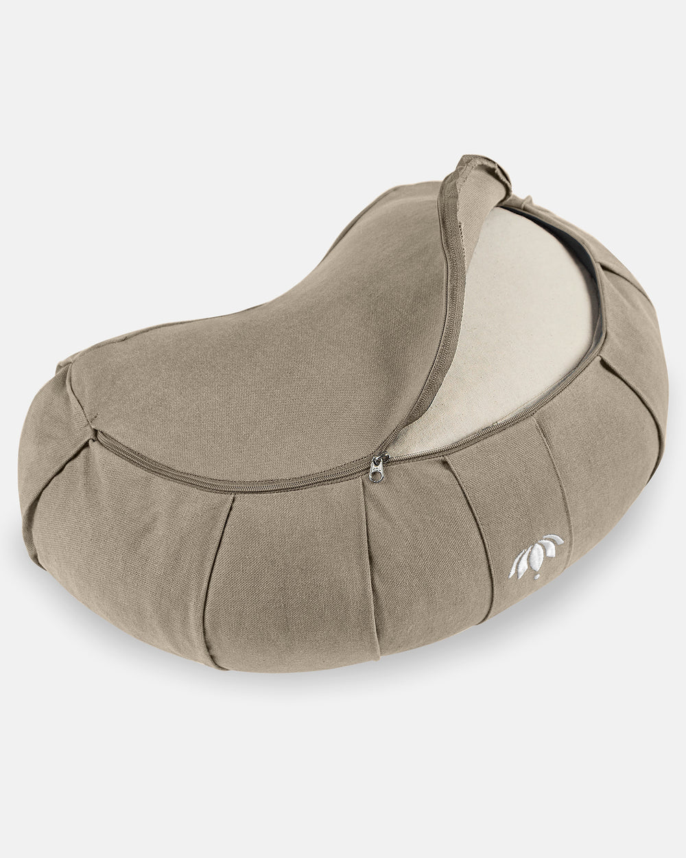 Lotuscrafts Μισοφέγγαρο Μαξιλάρι διαλογισμού Zafu Light Taupe - οργανικό βαμβάκι Μέγεθος: 42 x 30 x 15  εκ.Βάρος: 1,7 κιλά - mykarma.gr
