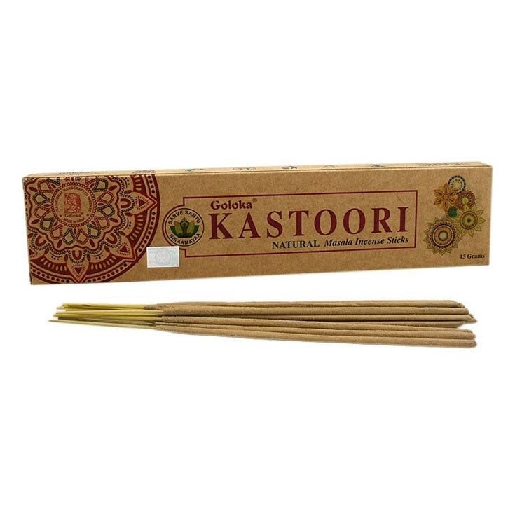 Αρωματικά Στικ Goloka Natural Masala Kastoori (Musk)  15γρ. Χρόνος καύσης για κάθε Στικ 30-40 λεπτά. - mykarma.gr