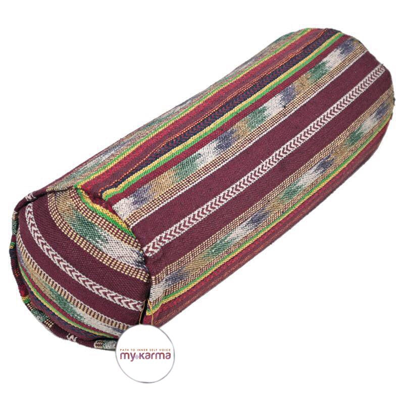 Στρογγυλό μαξιλάρι Bolster - tribal - Οργανικό βαμβάκι με γέμιση φαγόπυρο. Διαστάσεις: 60 × 16 εκ - mykarma.gr
