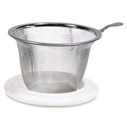 Ενα υπέροχο δώρο! Tea Infuser-Κούπα Mandala Γκρι - Πορσελάνη 400 ml. - mykarma.gr