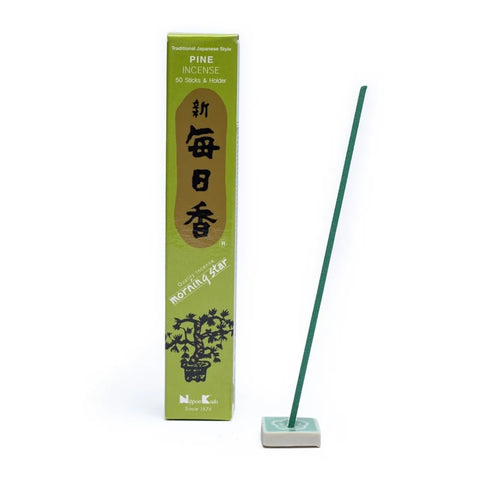 Ιαπωνικό Στικ  - Morning Star  - Pine - Πεύκο - 50 Στικ + Βάση.Βάρος: 20 g. Χρόνος καύσης για κάθε Στικ 25 λεπτά. - mykarma.gr