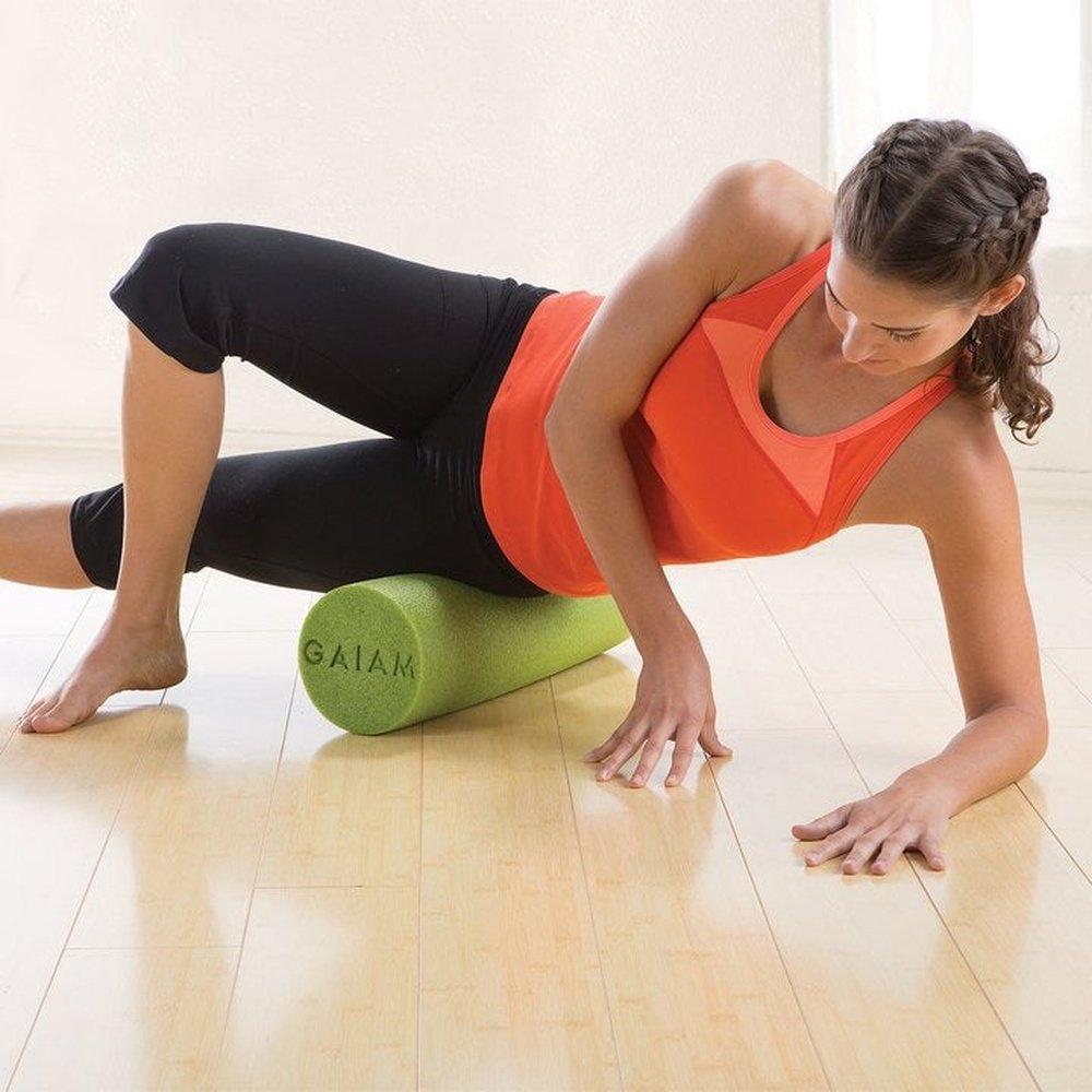 Gaiam Block - Restore Muscle Therapy Foam Roller Green - κύλινδρος αφρού για Pilates & μυϊκη θεραπεία  45 x 15cm - mykarma.gr