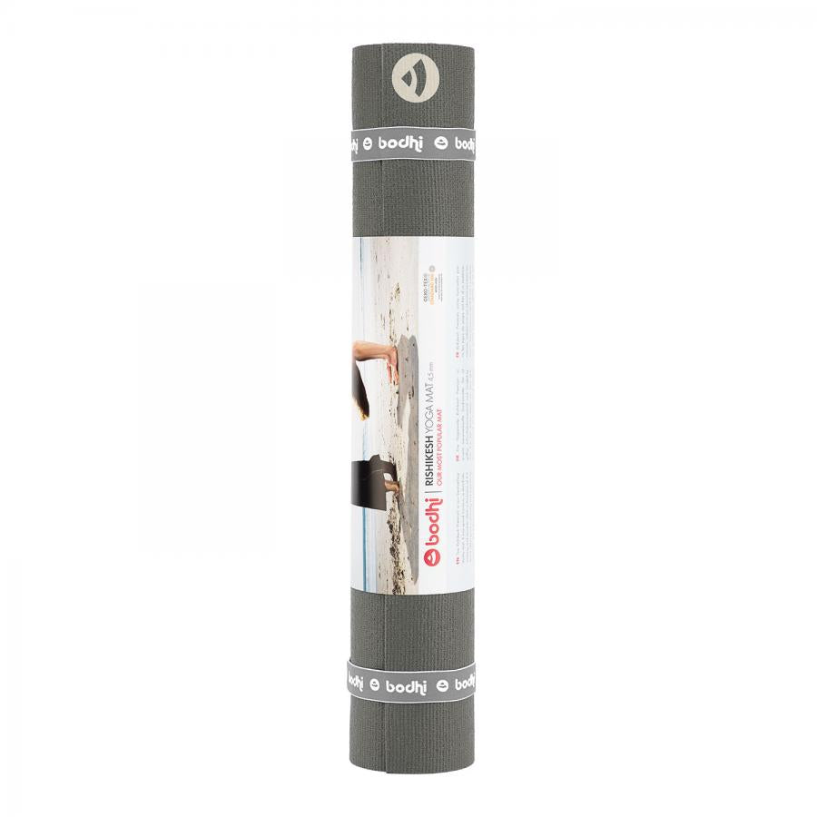 Bodhi στρώμα γιόγκα Premium Rishikesh PVC με δύο ελαστικούς ιμάντες- taupe  183 x 60 cm, 4.5 mm - mykarma.gr