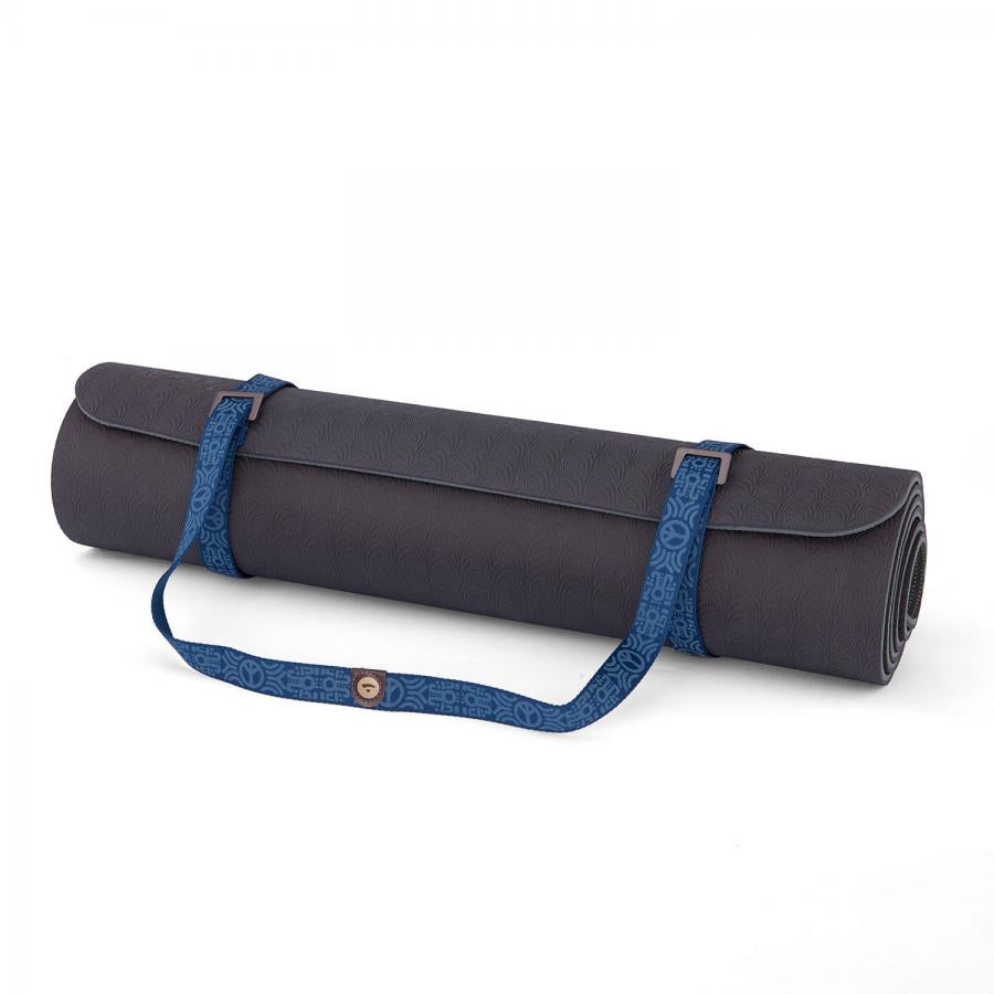 Ιμάντας Μεταφοράς για Στρώμα Yoga -Mat Carry Strap PEACE Blue  165cm (44g) - mykarma.gr