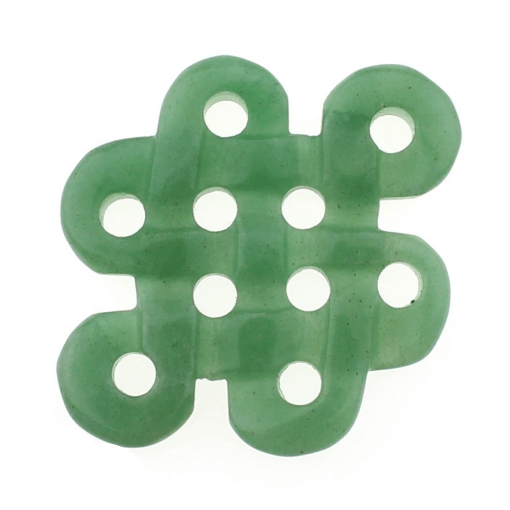 Μενταγιόν Endless Knot-Πράσινη Αβεντουρίνη (Green Aventurine).Διαστάσεις: 4,5 εκ - mykarma.gr