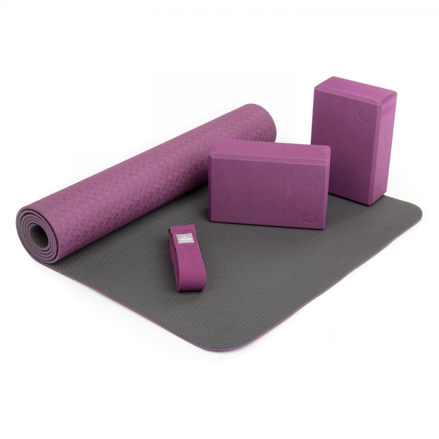 Bodhi Yoga Sets - Yoga Set Flow Purple - Στρώμα 183 x 60 cm 5 mm & 2 Block 22,8 x 15  x 7,6 cm & Ιμάντας 2,5 m x 3,8 cm - mykarma.gr