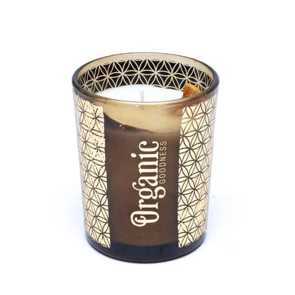 Κερί Σόγιας Organic Goodness με αιθέριο έλαιο Μανταρίνι(Mandarin) & Φλούδα από Πορτοκάλι με Φύλο Δάφνης Χρόνος καύσης 55 ώρες Διαστάσεις:11 x 9 cm - mykarma.gr