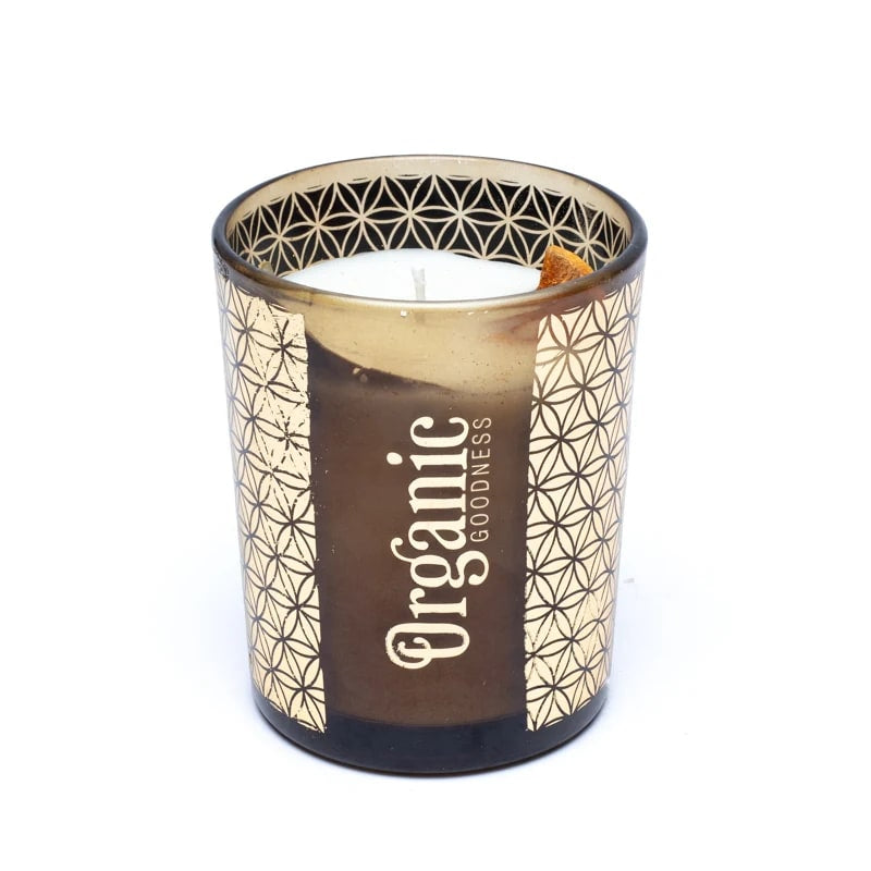 Κερί Σόγιας Organic Goodness με αιθέριο έλαιο Μανταρίνι(Mandarin) & Φλούδα από Πορτοκάλι με Φύλο Δάφνης Χρόνος καύσης 55 ώρες Διαστάσεις:11 x 9 cm - mykarma.gr