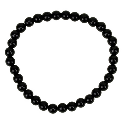 Βραχιόλι-Μαύρη Τουρμαλίνη (Black Tourmaline)-ελαστικό.Χάντρες 0,5 cm - mykarma.gr